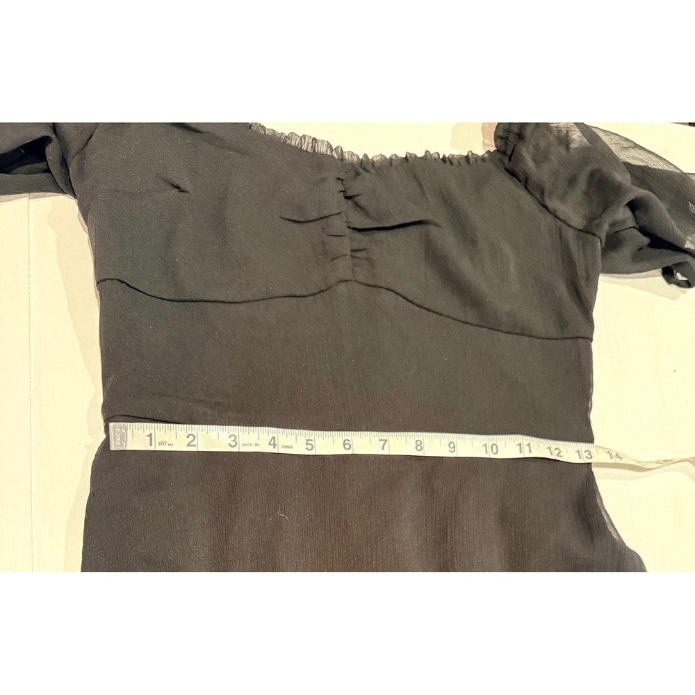 NWT Hollister Black Midi Dress M Slit Goth Whimsigoth Witchy Dark Academia - Picture 8 of 12